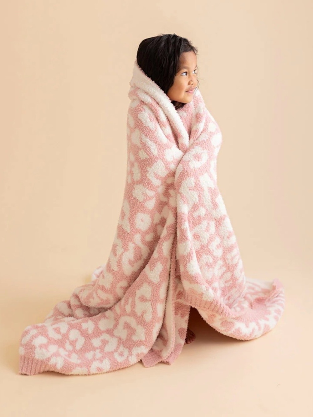 Posh Peanut Delaney Patoo Pink & White Plush Baby Blanket